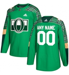 Men's Ottawa Senators adidas Green St. Patrick's Day Custom Practice Jersey