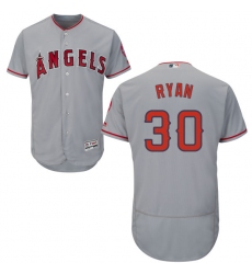 Men's Majestic Los Angeles Angels of Anaheim #30 Nolan Ryan Grey Road Flex Base Authentic Collection MLB Jersey