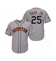 Youth Houston Astros #25 Jose Cruz Jr. Authentic Grey Road Cool Base 2019 World Series Bound Baseball Jersey