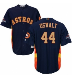 Men's Majestic Houston Astros #44 Roy Oswalt Replica Navy Blue Alternate 2018 Gold Program Cool Base MLB Jersey