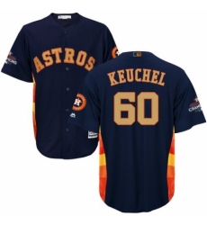 Men's Majestic Houston Astros #60 Dallas Keuchel Replica Navy Blue Alternate 2018 Gold Program Cool Base MLB Jersey