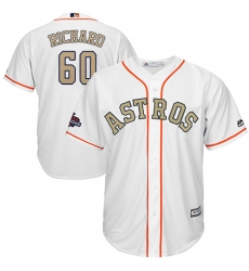 Men's Majestic Houston Astros #60 Dallas Keuchel Replica White 2018 Gold Program Cool Base MLB Jersey