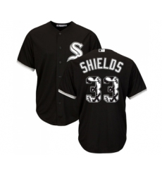 Men's Majestic Chicago White Sox #33 James Shields Authentic Black Team Logo Fashion Cool Base MLB Jerseys