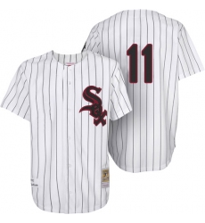 Men's Mitchell and Ness Chicago White Sox #11 Luis Aparicio Replica White Throwback MLB Jersey