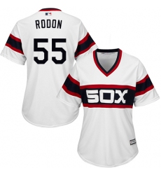 Women's Majestic Chicago White Sox #55 Carlos Rodon Replica White 2013 Alternate Home Cool Base MLB Jersey