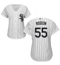 Women's Majestic Chicago White Sox #55 Carlos Rodon Replica White Home Cool Base MLB Jersey
