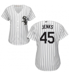 Women's Majestic Chicago White Sox #45 Bobby Jenks Authentic White Home Cool Base MLB Jersey