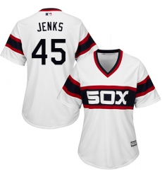 Women's Majestic Chicago White Sox #45 Bobby Jenks Replica White 2013 Alternate Home Cool Base MLB Jersey