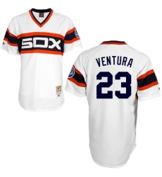 Men's Mitchell and Ness 1983 Chicago White Sox #23 Robin Ventura Authentic White Throwback MLB Jersey