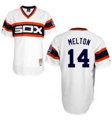 Men's Mitchell and Ness 1983 Chicago White Sox #14 Bill Melton Authentic White Throwback MLB Jersey