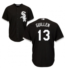 Men's Majestic Chicago White Sox #13 Ozzie Guillen Replica Black Alternate Home Cool Base MLB Jersey