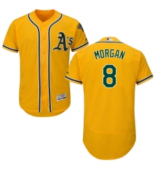 Men's Majestic Oakland Athletics #8 Joe Morgan Gold Alternate Flex Base Authentic Collection MLB Jersey