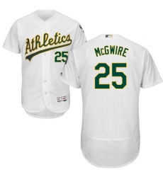 Men's Majestic Oakland Athletics #25 Mark McGwire White Home Flex Base Authentic Collection MLB Jersey