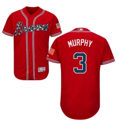 Men's Majestic Atlanta Braves #3 Dale Murphy Red Alternate Flex Base Authentic Collection MLB Jersey