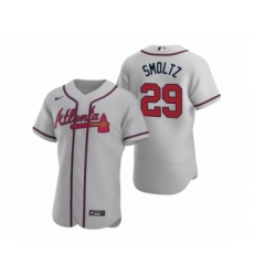 Men's Atlanta Braves #29 John Smoltz Nike Gray Authentic 2020 Road Jersey