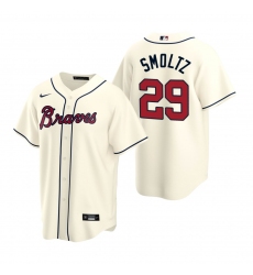 Men's Nike Atlanta Braves #29 John Smoltz Cream Alternate Stitched Baseball Jersey