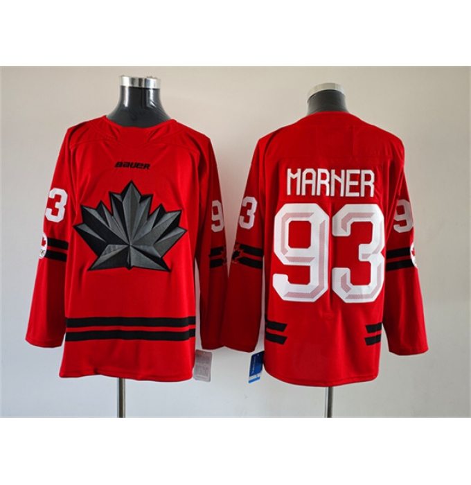 Men's Canada Hockey #93 Mitch Marner Red Stitched Jersey