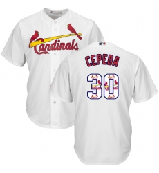 Men's Majestic St. Louis Cardinals #30 Orlando Cepeda Authentic White Team Logo Fashion Cool Base MLB Jersey