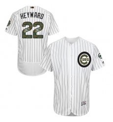 Men's Majestic Chicago Cubs #22 Jason Heyward Authentic White 2016 Memorial Day Fashion Flex Base MLB Jersey
