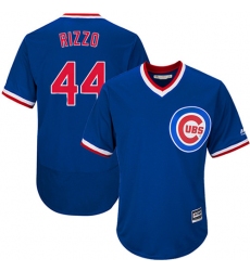 Men's Majestic Chicago Cubs #44 Anthony Rizzo Replica Royal Blue Cooperstown Cool Base MLB Jersey