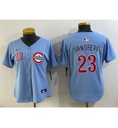 Youth Chicago Cubs #23 Ryne Sandberg Blue Limited Stitched Baseball Jersey