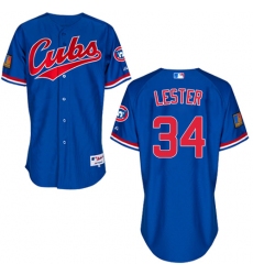 Men's Majestic Chicago Cubs #34 Jon Lester Authentic Blue 1994 Turn Back The Clock MLB Jersey
