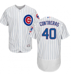Men's Majestic Chicago Cubs #40 Willson Contreras White Home Flexbase Authentic Collection MLB Jersey