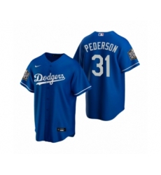 Men's Los Angeles Dodgers #31 Joc Pederson Royal 2020 World Series Replica Jersey
