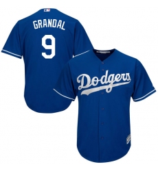 Men's Majestic Los Angeles Dodgers #9 Yasmani Grandal Replica Royal Blue Alternate Cool Base MLB Jersey