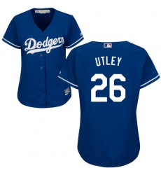 Women's Majestic Los Angeles Dodgers #26 Chase Utley Replica Royal Blue Alternate Cool Base MLB Jersey