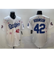 Men's Los Angeles Dodgers #42 Jackie Robinson White 2025 Tokyo Series Limited Stitched Baseball Jersey