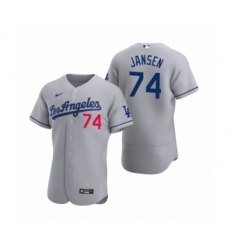 Men's Los Angeles Dodgers #74 Kenley Jansen Nike Gray Authentic 2020 Road Jersey