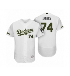 Men's Los Angeles Dodgers #74 Kenley Jansen White 2017 Memorial Day Collection Flex Base Jersey