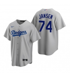 Men's Nike Los Angeles Dodgers #74 Kenley Jansen Gray Alternate Stitched Baseball Jersey