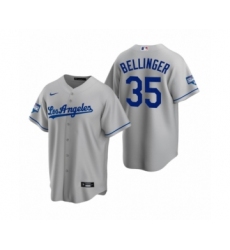 Men's Los Angeles Dodgers #35 Cody Bellinger Gray 2020 World Series Champions Road Replica Jersey