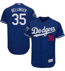 Men's Majestic Los Angeles Dodgers #35 Cody Bellinger Royal Blue Alternate Flex Base Authentic Collection 2018 World Series MLB Jersey