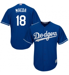 Men's Majestic Los Angeles Dodgers #18 Kenta Maeda Replica Royal Blue Alternate Cool Base MLB Jersey