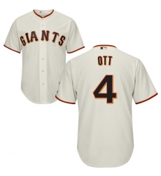 Men's Majestic San Francisco Giants #4 Mel Ott Replica Cream Home Cool Base MLB Jersey