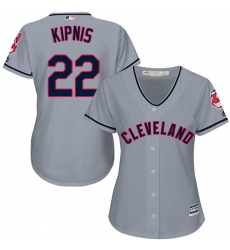 Women's Majestic Cleveland Indians #22 Jason Kipnis Authentic Grey Road Cool Base MLB Jersey