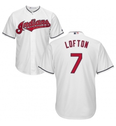 Youth Majestic Cleveland Indians #7 Kenny Lofton Authentic White Home Cool Base MLB Jersey