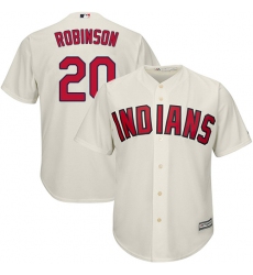Youth Majestic Cleveland Indians #20 Eddie Robinson Replica Cream Alternate 2 Cool Base MLB Jersey