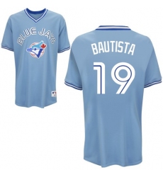 Men's Majestic Toronto Blue Jays #19 Jose Bautista Replica Light Blue MLB Jersey