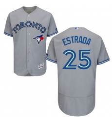 Men's Majestic Toronto Blue Jays #25 Marco Estrada Grey Road Flex Base Authentic Collection MLB Jersey