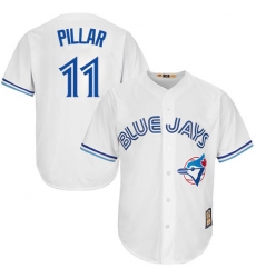 Men's Majestic Toronto Blue Jays #11 Kevin Pillar Replica White Cooperstown MLB Jersey