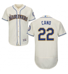 Men's Majestic Seattle Mariners #22 Robinson Cano Cream Alternate Flex Base Authentic Collection MLB Jersey