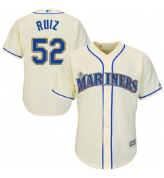 Men's Majestic Seattle Mariners #52 Carlos Ruiz Replica Cream Alternate Cool Base MLB Jersey
