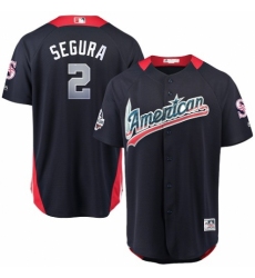 Men's Majestic Seattle Mariners #2 Jean Segura Game Navy Blue American League 2018 MLB All-Star MLB Jersey