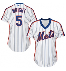Women's Majestic New York Mets #5 David Wright Authentic White Alternate Cool Base MLB Jersey