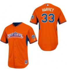 Women's Majestic New York Mets #33 Matt Harvey Replica Orange National League 2013 All-Star BP MLB Jersey