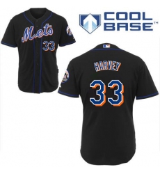 Youth Majestic New York Mets #33 Matt Harvey Replica Black Cool Base MLB Jersey